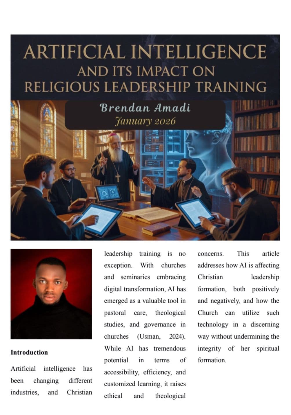Artificial Intelligence and Its Impact on Religious Leadership Training